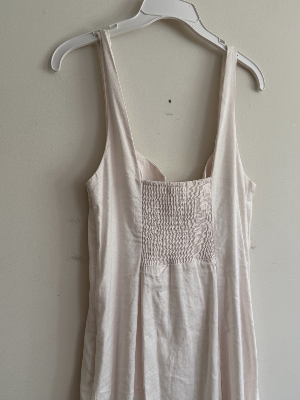 Anthropologie Sleeveless Square-Neck Linen Button Wrap Midi Dress Medium - Picture 8 of 14